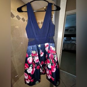 navy & floral dress
